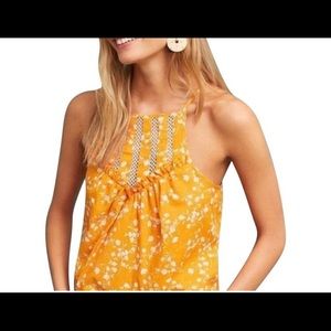 Anthropologie Yellow Floral Top - Size S